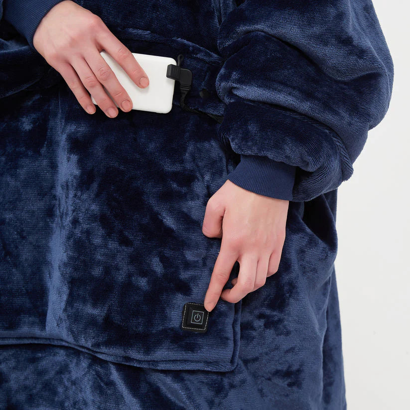 Heated Hoodie Blanket – Wearable Electric Blanket with Adjustable Heat Settings