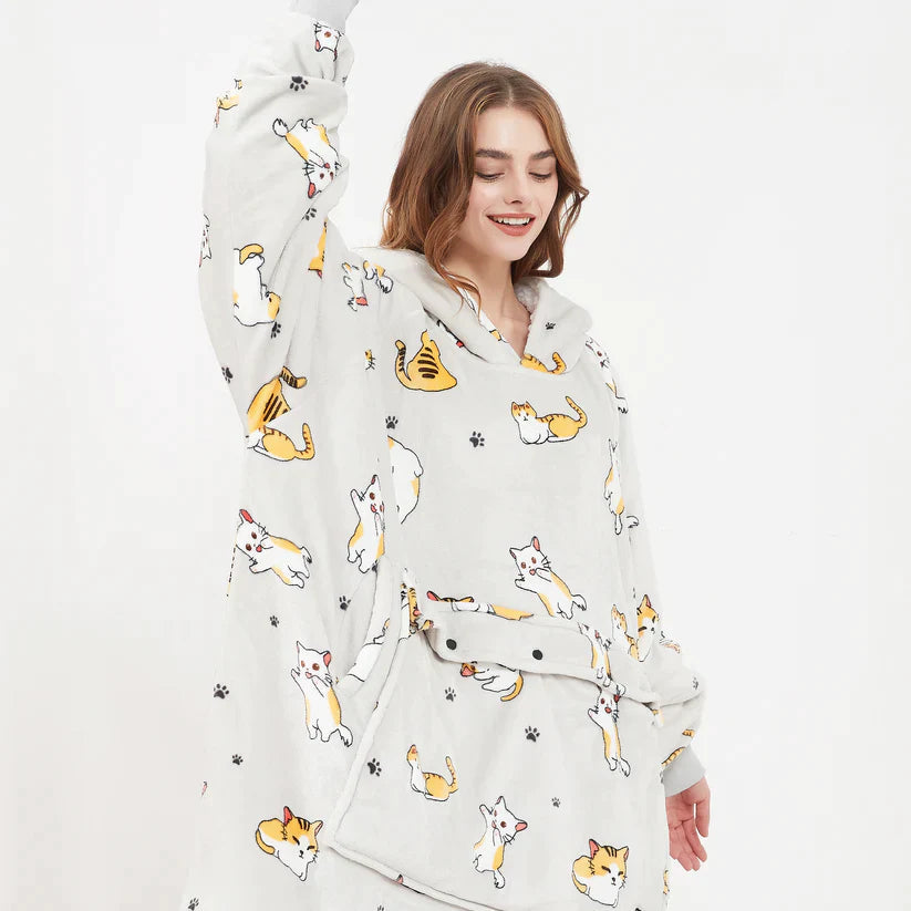 Heated Hoodie Blanket – Wearable Electric Blanket with Adjustable Heat Settings